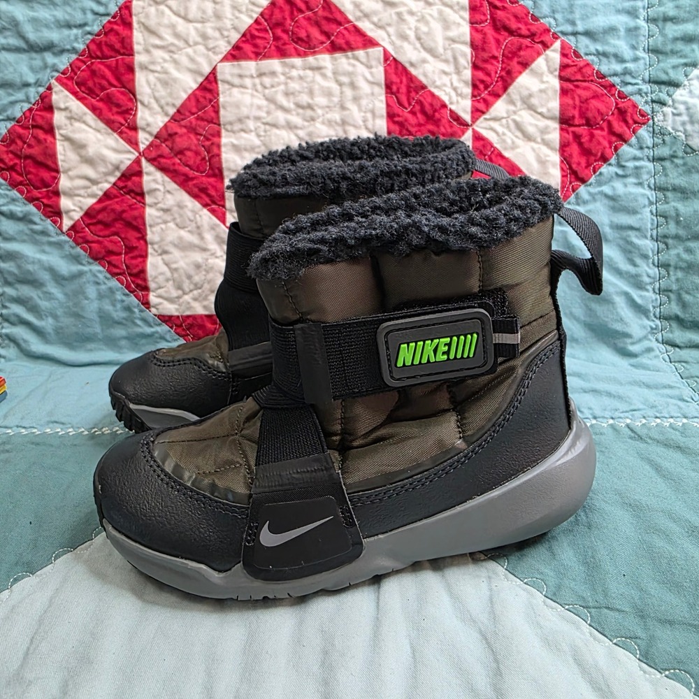 Nike Kids Flex Advance Olive Black Grey Green Winter Boots